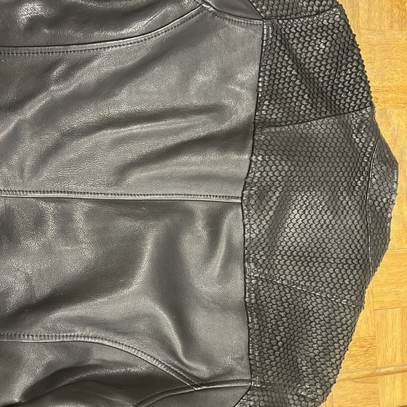 Diesel RAMBO black band collar leather Jacket- men, size: large - Picture 10 of 15